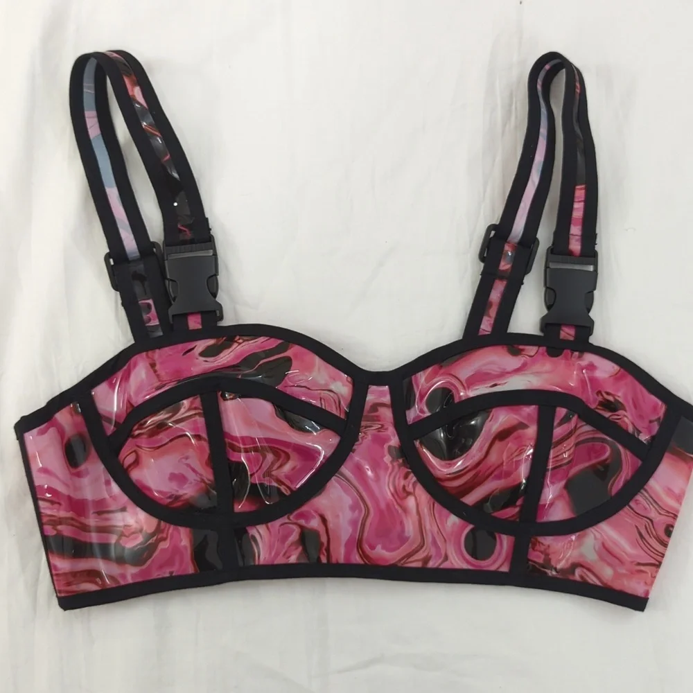 NWOT Dolls Kill Lady Acid Dimension Hologram Bra Top Club Exx Sz S - Picture 5 of 10